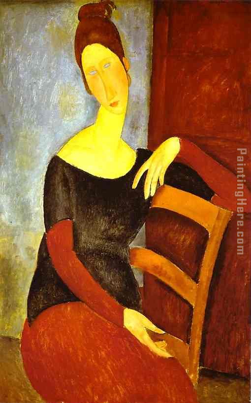 Portrait of Jeanne Hebuterne 1 painting - Amedeo Modigliani Portrait of Jeanne Hebuterne 1 art painting